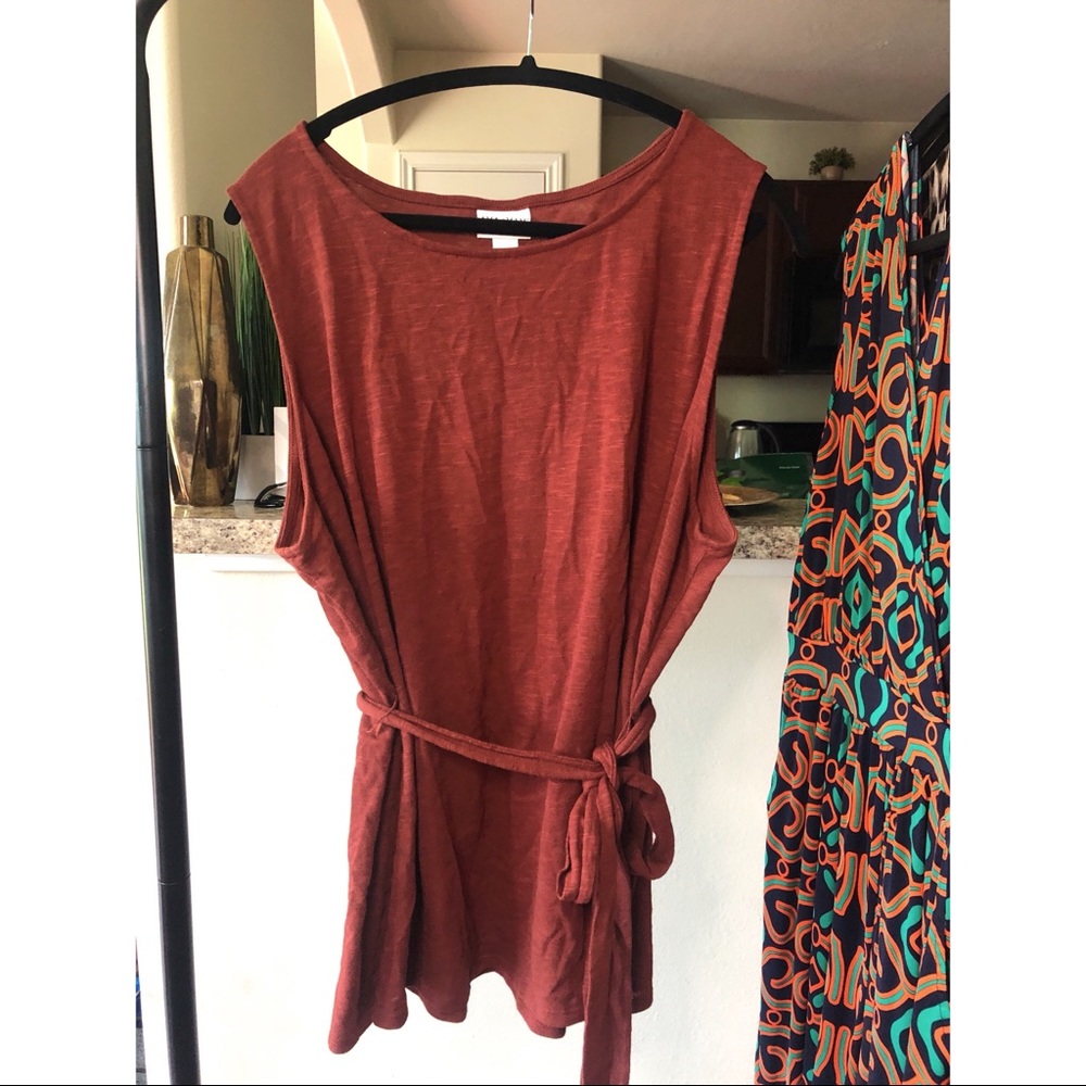 Ava & Viv Belted Tunic Top; Sz 2x